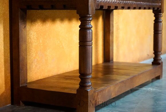 Small Spanish Revival Console, Spanish Carved Console