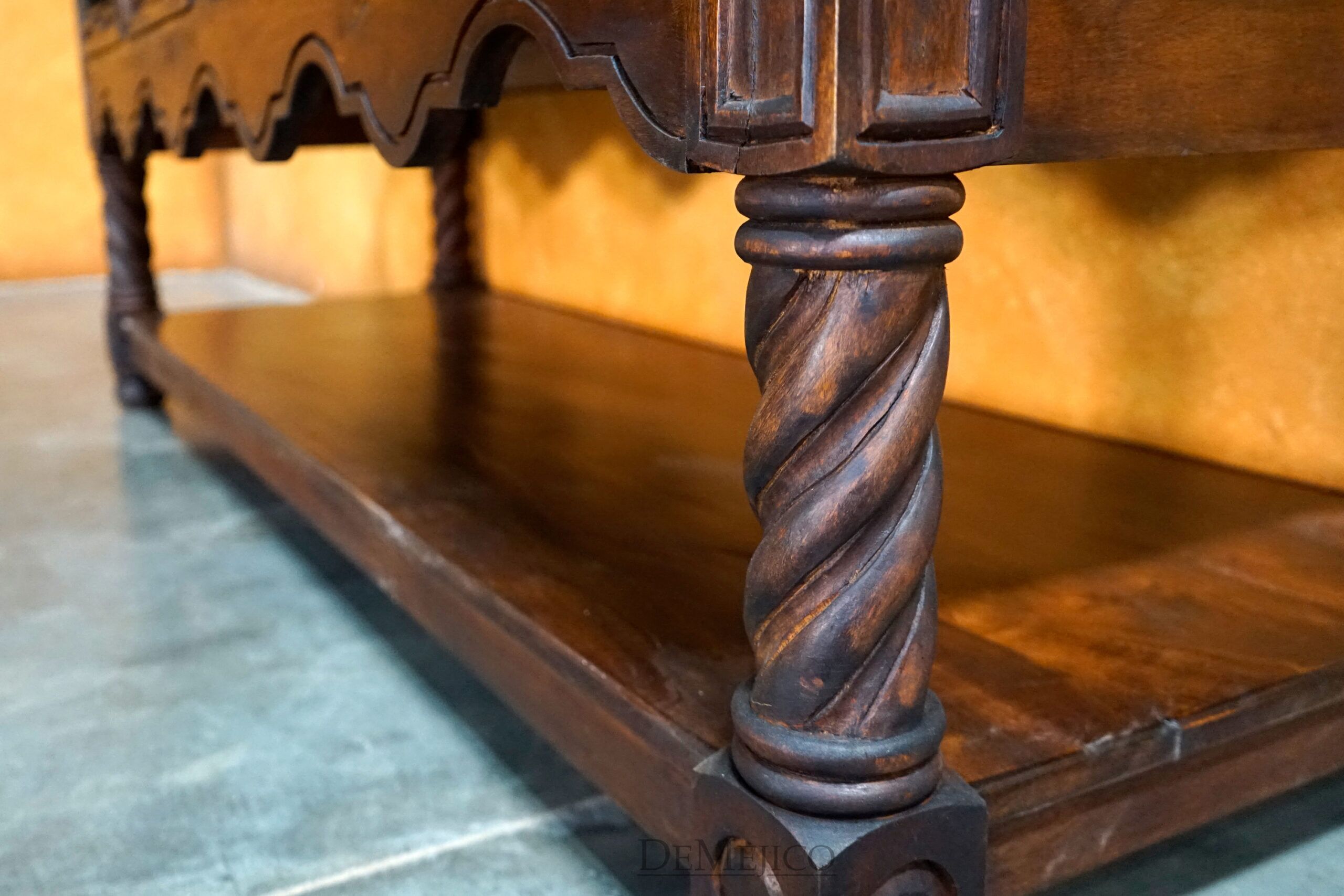 Madrid Island, Hand Carved Island, Spanish Kitchen Island - Demejico