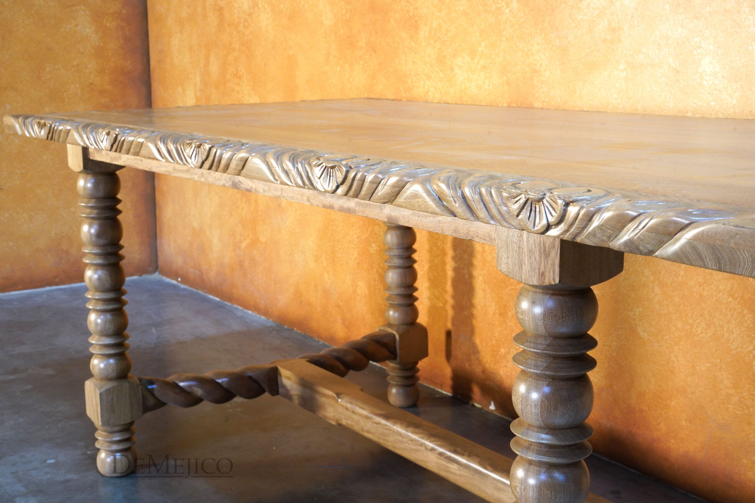 Mesa Floresta, Hand Carved Dining Table, Coastal Furniture Style