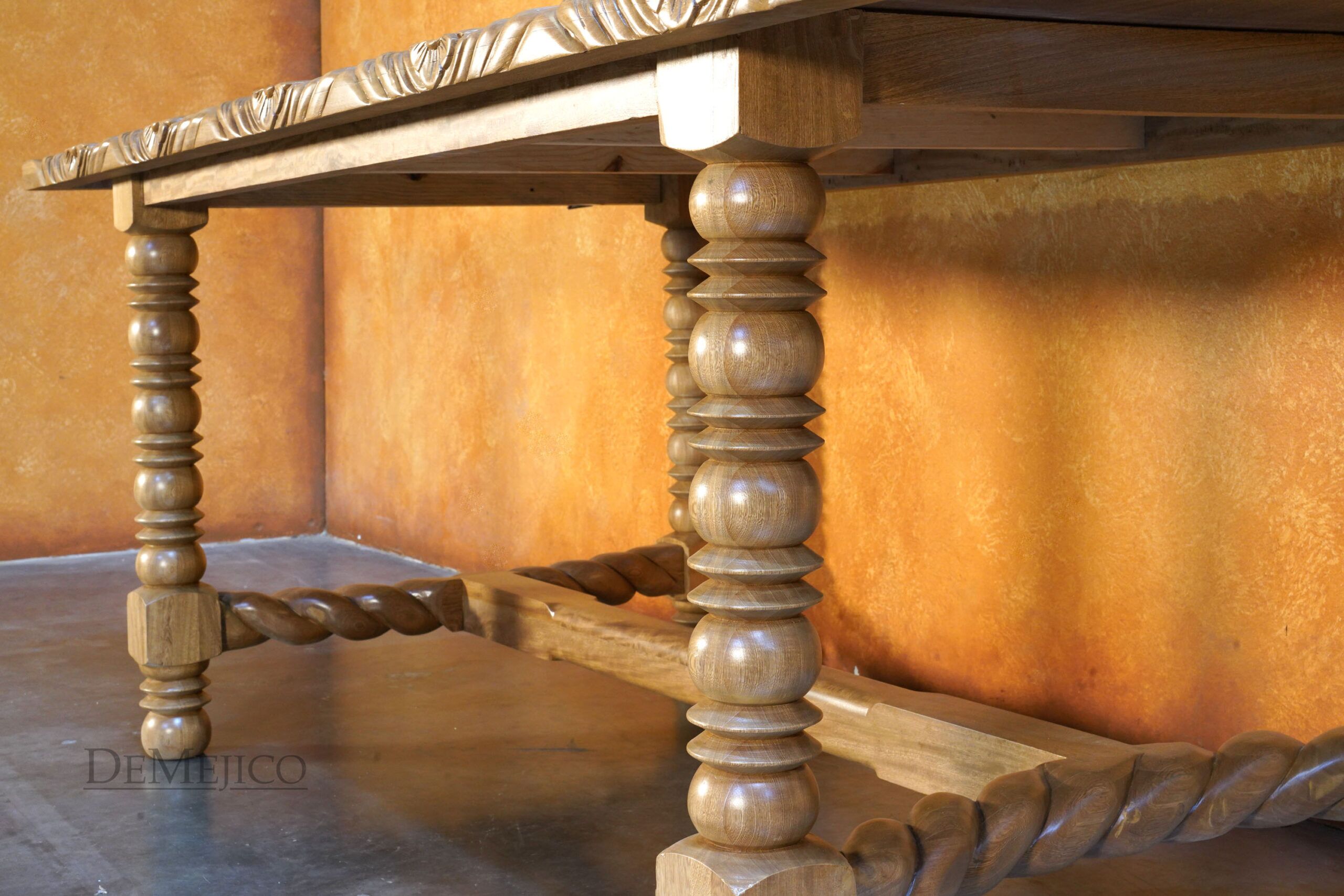 Mesa Floresta, Hand Carved Dining Table, Coastal Furniture Style