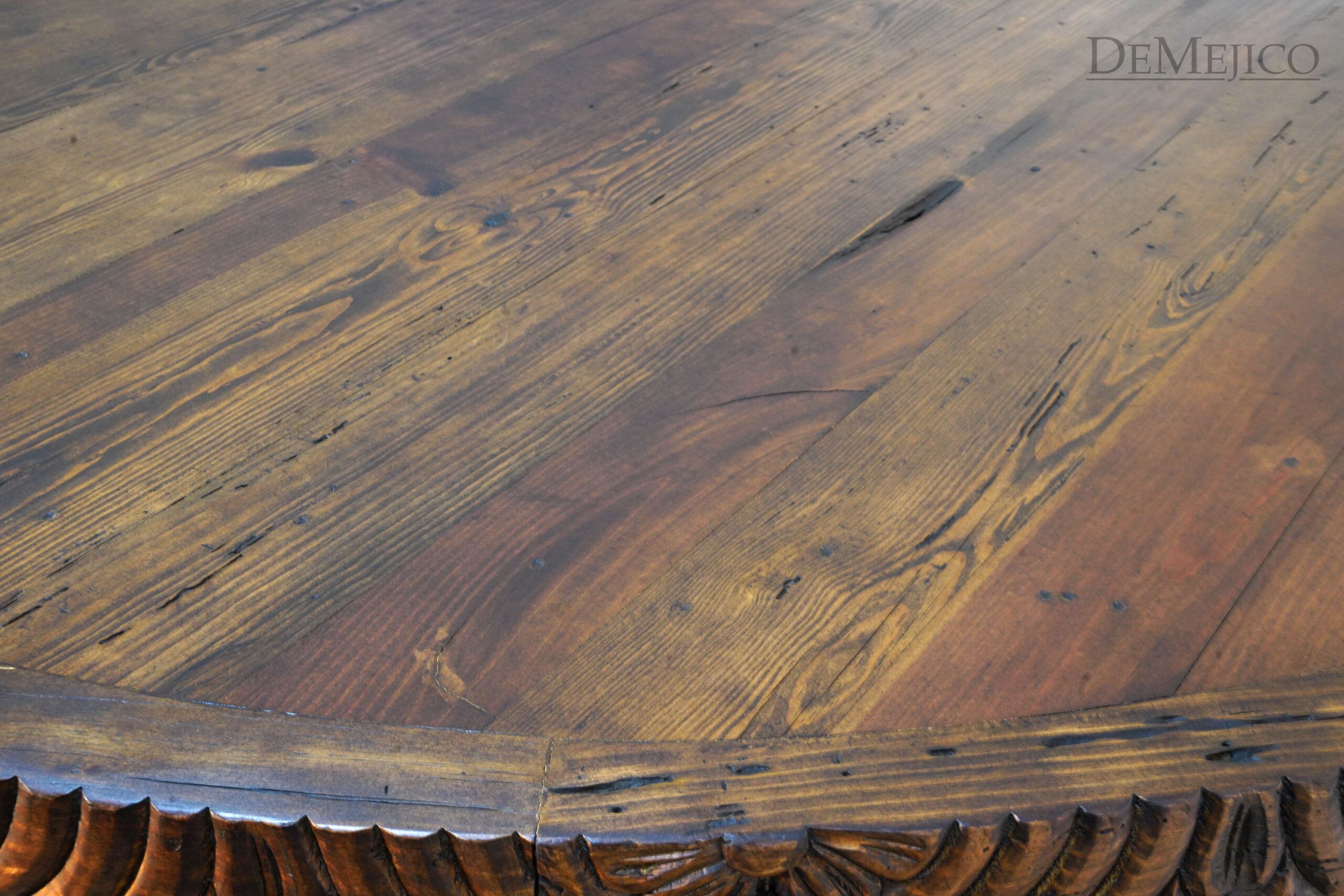 Old Wood Mesa Brianna Especial, Hand Carved Dining Table - Demejico