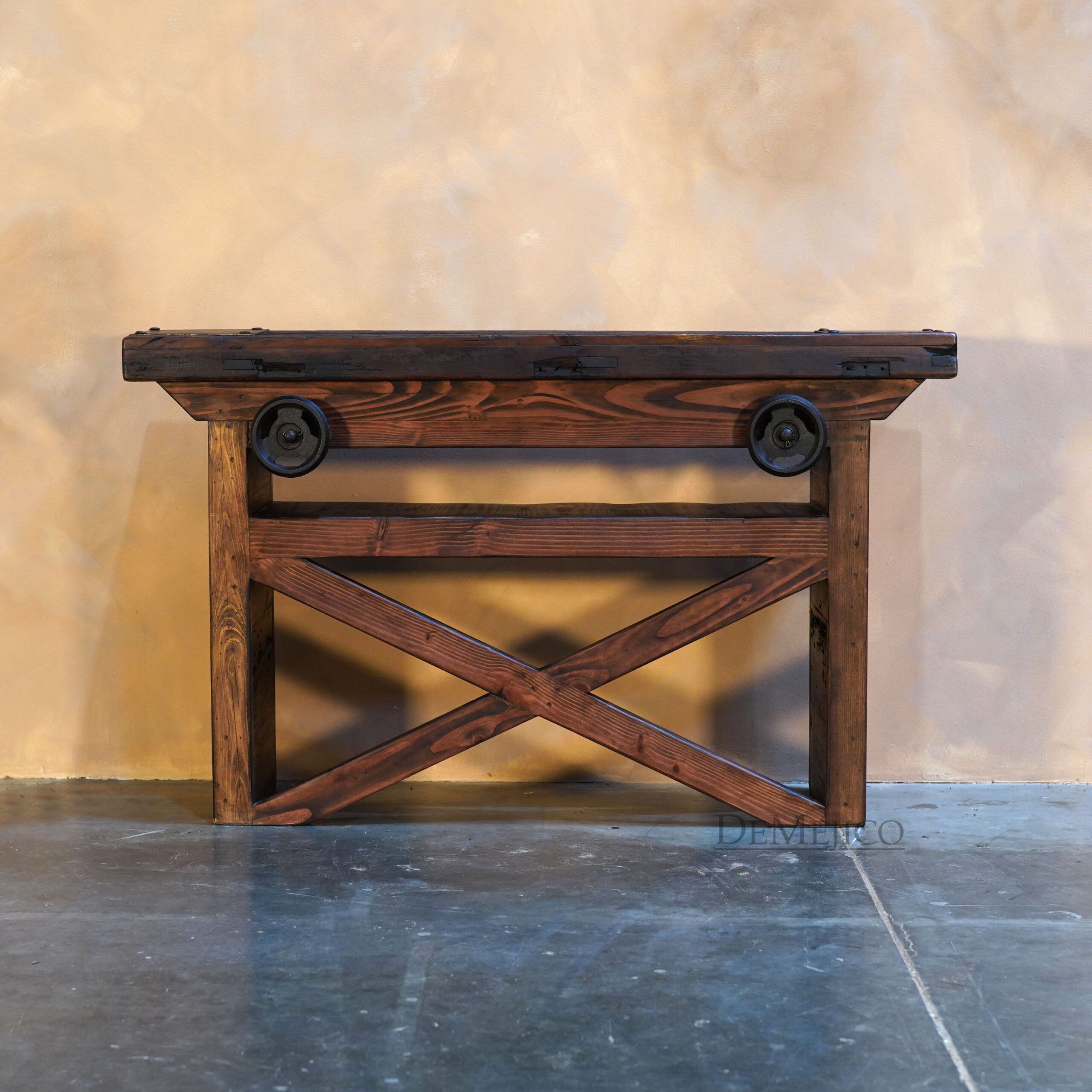 Carreta Console Table, Rustic TV Console, Spanish Farmhouse Console Table
