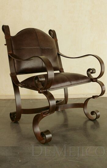 iron and leather chairs