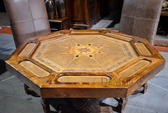 wood poker table