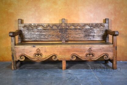 Banca Guadalajara, Spanish Colonial Bench, Spanish Carved Bench, Outdoor Patio Bench