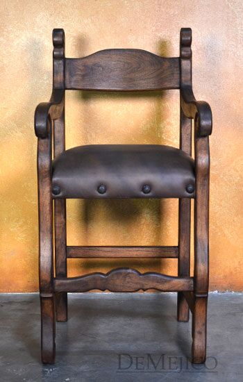 Haciendita Barstool with Arms, Spanish Barstool, Hacienda Style, Spanish Style Bar
