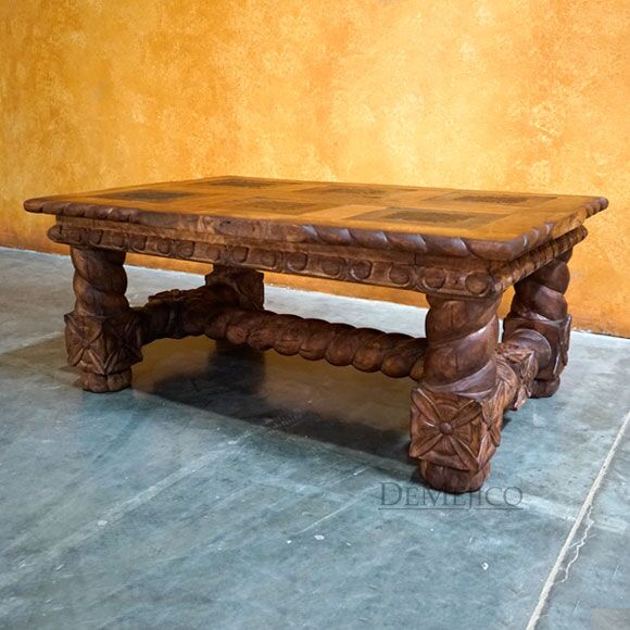 tooled leather coffee table
