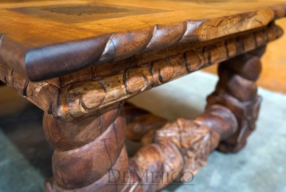 tooled leather coffee table