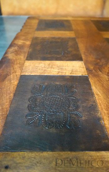 tooled leather coffee table
