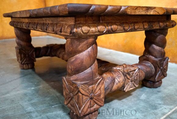 tooled leather coffee table