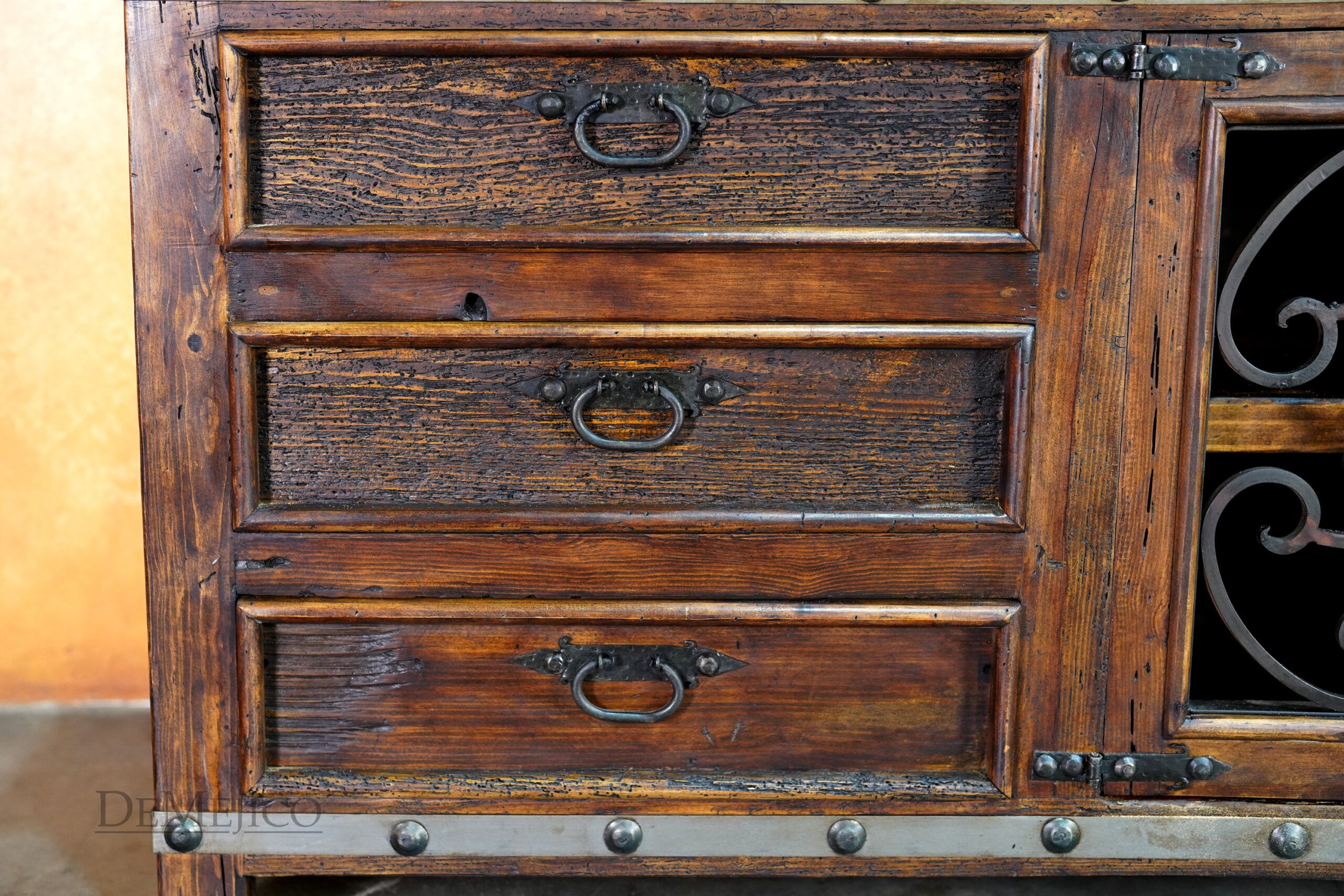 Alamo TV Stand Especial, Reclaimed Wood TV Stand, Spanish TV Stand