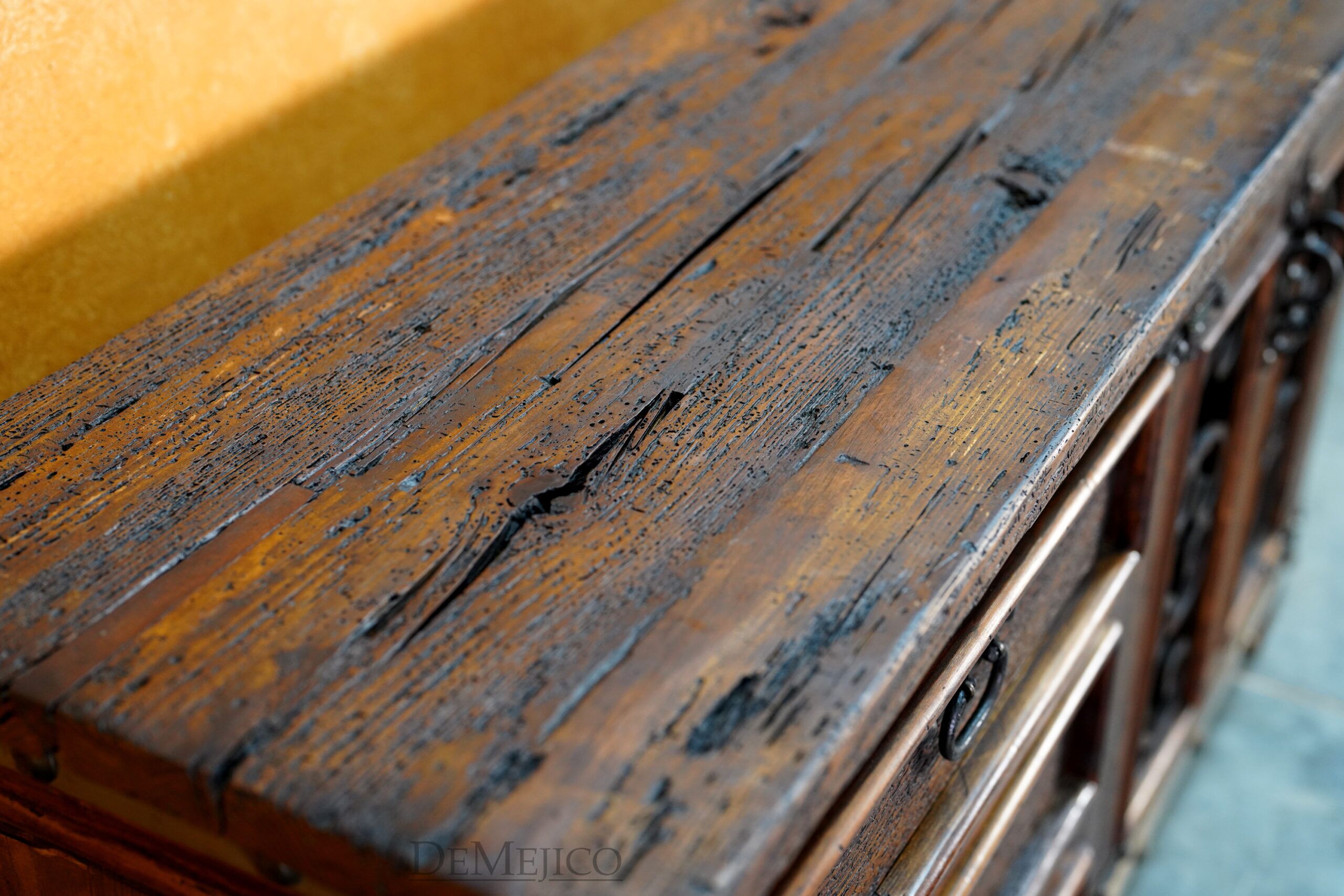 Alamo TV Stand Especial, Reclaimed Wood TV Stand, Spanish TV Stand