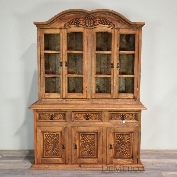 Rustic hutch hacienda style furniture Spanish furniture Mexican style furniture western style furniture spanish carved hutch
