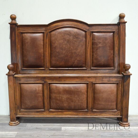 leather panel bed