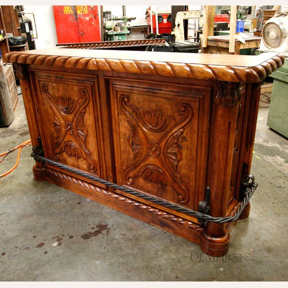 Luis Quince Bar, Spanish Colonial Bar, Carved Bar