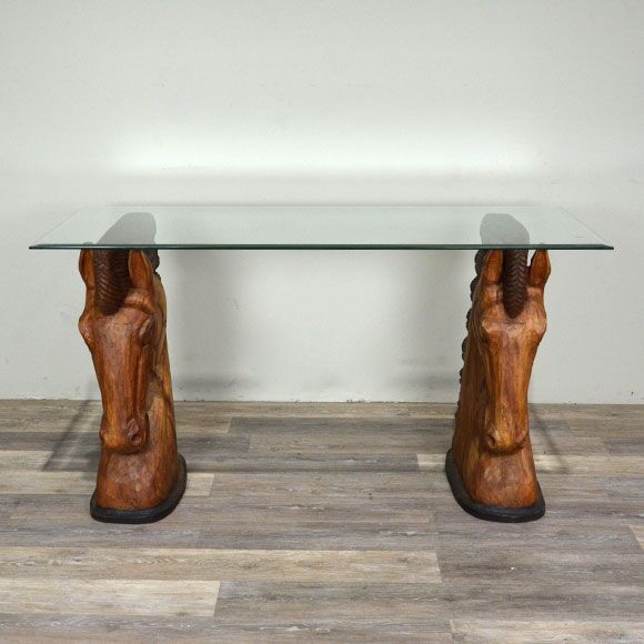Western Horse Desk, Western Desk, Hand Carved Desk