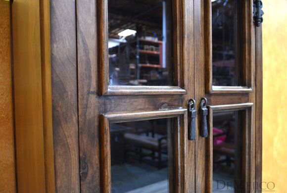 Small Alamo Hutch, Small Spanish Hutch, Glass Panel Hutch