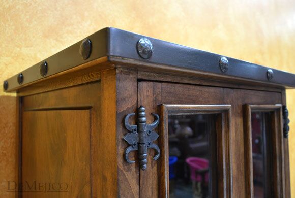 Small Alamo Hutch, Small Spanish Hutch, Glass Panel Hutch