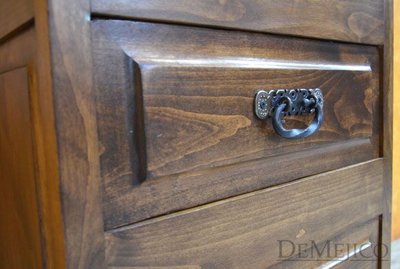 Small Alamo Hutch, Small Spanish Hutch, Glass Panel Hutch