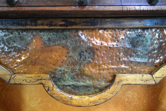 Hacienda Copper Console Table, Rustic Console Table, Old Door Console Table