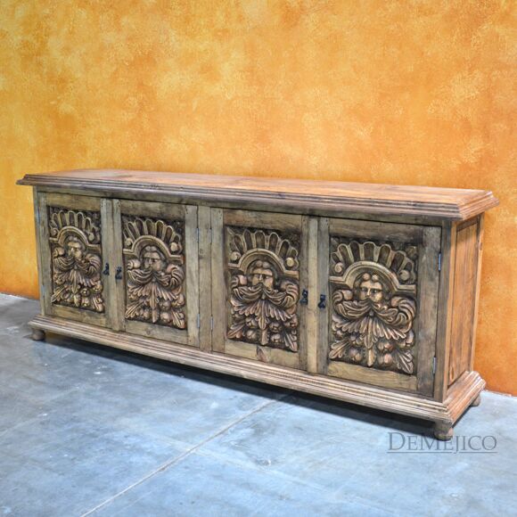 Bigoton Hand Carved Buffet Table, Spanish Buffet