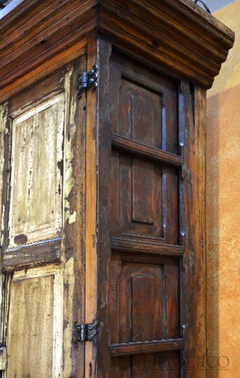 Rustic Armoire, Tall Armoire, Antique Old Door Armoire