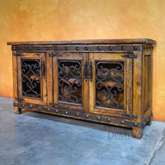 Espanola TV Stand, Spanish Entertainment Center, Reclaimed Wood TV Stand made by Demejico