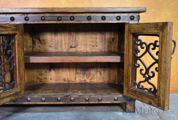 Espanola TV Stand, Spanish Entertainment Center, Reclaimed Wood TV Stand