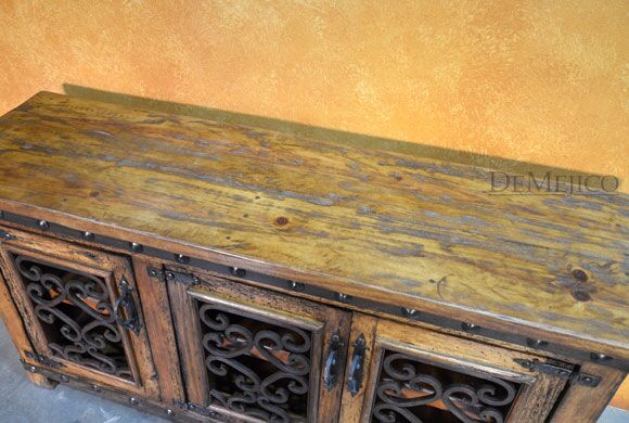 Espanola TV Stand, Spanish Entertainment Center, Reclaimed Wood TV Stand