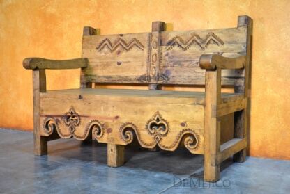 60" Banca Guadalajara, Spanish Colonial Bench, Outdoor Patio Bench