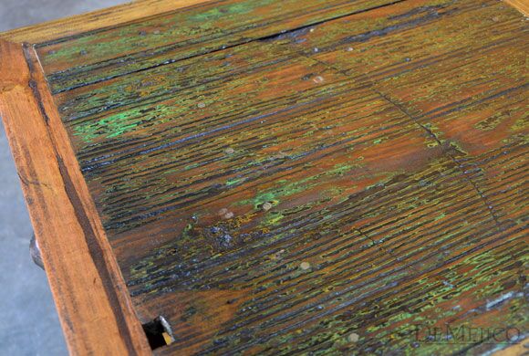 Colonial End Table Especial, Old Door Spanish End Table
