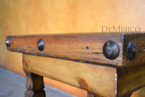 Colonial End Table Especial, Old Door Spanish End Table