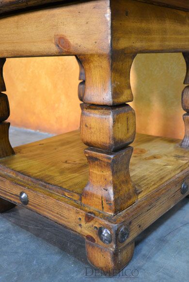 Colonial End Table Especial, Old Door Spanish End Table