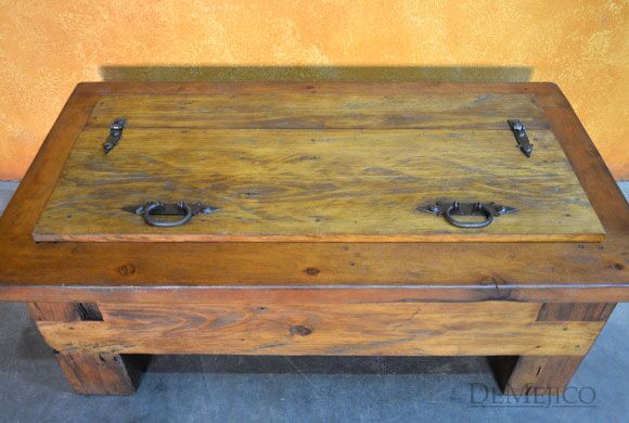 Rustic Storage Coffee Table, Old Door Coffee Table
