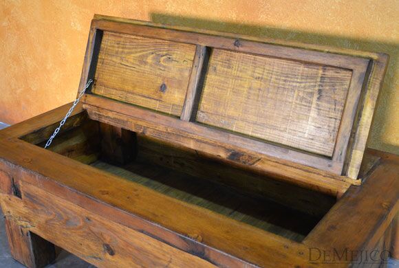 Rustic Storage Coffee Table, Old Door Coffee Table