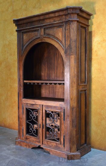 Old World Wine Cabinet, Rustic Wine Cabinet, Spanish Wine Storage Cabinet