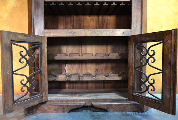 Old World Wine Cabinet, Rustic Wine Cabinet, Spanish Wine Storage Cabinet