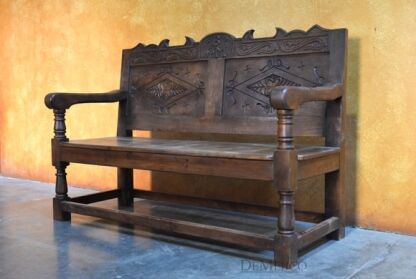 Banca Morelia, Spanish Bench, Spanish Colonial Chairs, Outdoor Bench, Hand carved bench