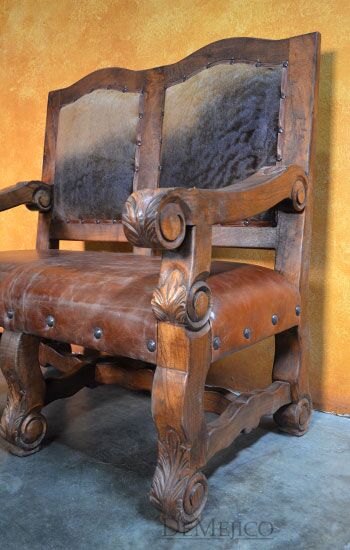 Double Hoja Spanish Leather Bench, Spanish Bench