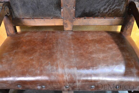Double Hoja Spanish Leather Bench, Spanish Bench