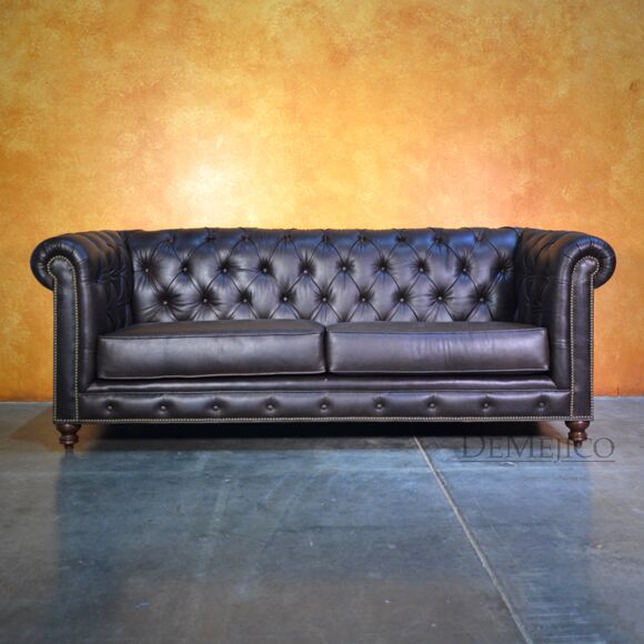 Sofa Elegante Cafe, Spanish Style Sofa, Brown Leather Sofa, Chesterfield Sofa