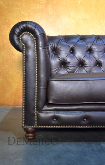 Sofa Elegante Cafe, Spanish Style Sofa, Brown Leather Sofa