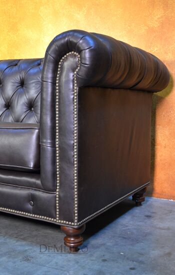 Sofa Elegante Cafe, Spanish Style Sofa, Brown Leather Sofa