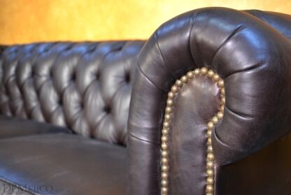 Sofa Elegante Cafe, Spanish Style Sofa, Brown Leather Sofa