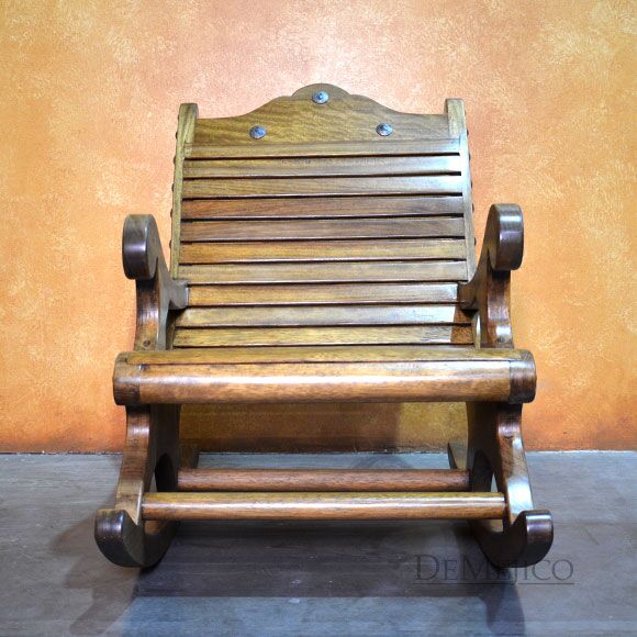 Custom Mahogany Rocking Chair, Custom Rustic Rocking Chair, Spanish Chairs