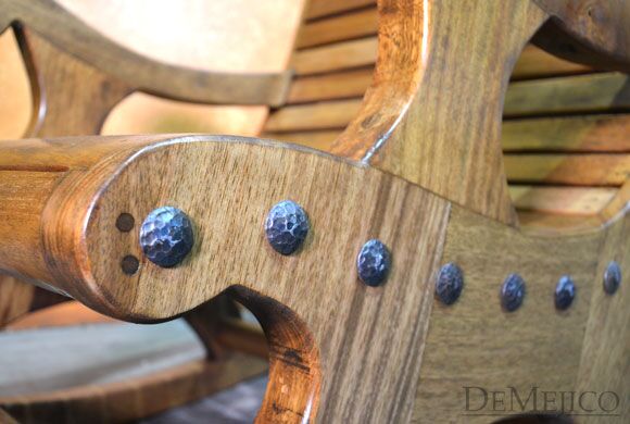 Custom Mahogany Rocking Chair, Custom Rustic Rocking Chair, Spanish Chairs