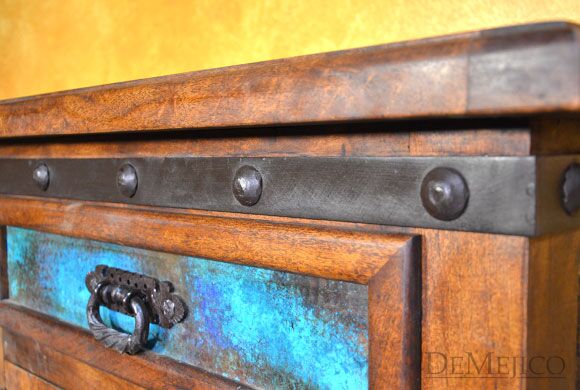 Mesquite Chapital Spanish Style Nightstands, Southwest Nightstand