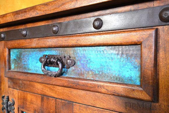 Mesquite Chapital Spanish Style Nightstands, Southwest Nightstand