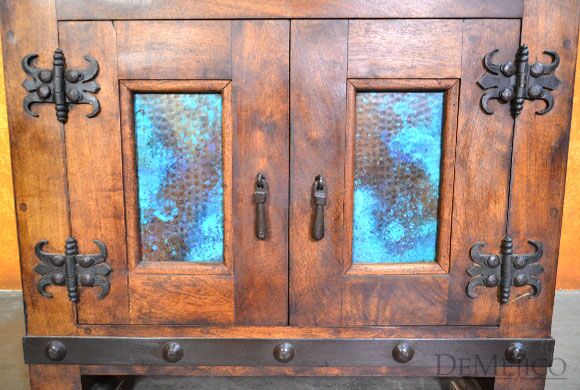 Mesquite Chapital Spanish Style Nightstands, Southwest Nightstand