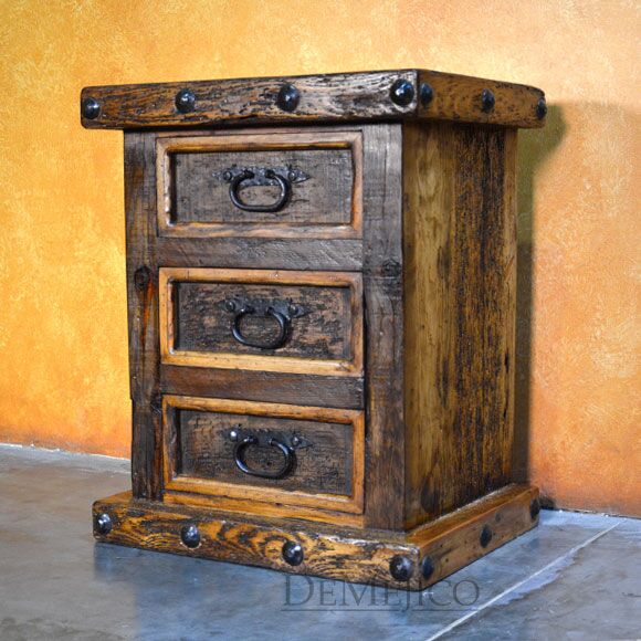 3 Drawer Hacienda Nightstand, Old World Nightstand, Rustic Nightstand